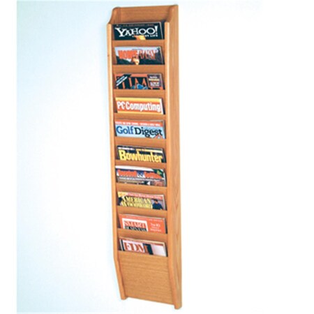 Wooden Mallet Cascade 10 Pocket Magazine Rack in Light Oak WO599434